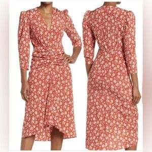 Veronica Beard Mary Ditsy Floral Print
Midi Dress
Red/orange multi